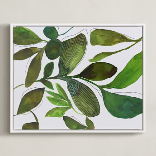 This is a olive forest art with standard by Deborah Velasquez called verdant whispers from the greenhouse