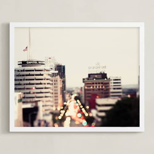 This is a sunset art with standard by Vera Mladenovic called capitol records at dusk