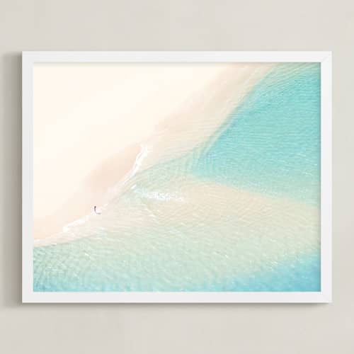 This is a aqua blue art with standard by Mike Sunu called a day at sea