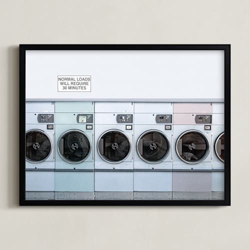 This is a cerulean art with standard by Maja Cunningham called at the laundromat