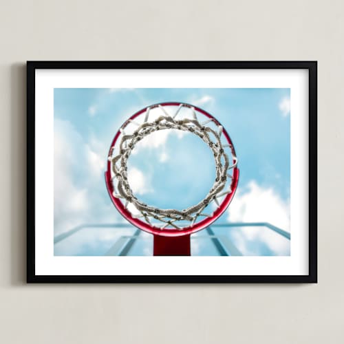 This is a punch blue kids wall art with standard by Keely Norton Owendoff called hoop dreams