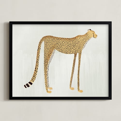 This is a buff orange kids wall art with standard by Megan Zang called spots