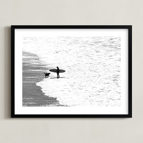 This is a pebble art with standard by Leslie Le Coq called beach dog