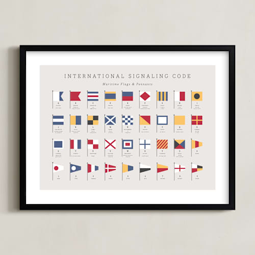 This is a maritime art with standard by Kamala Nahas called maritime alphabet