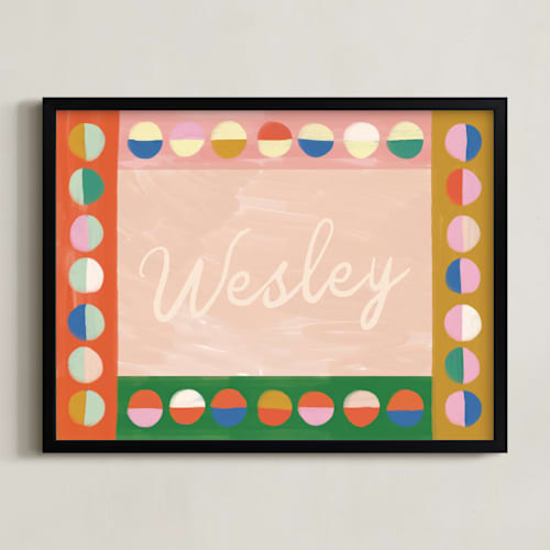 This is a blush nursery wall art with standard by Sierra Lee called wesley