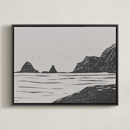 This is a grey art with standard by Maja Cunningham called it's always raining here