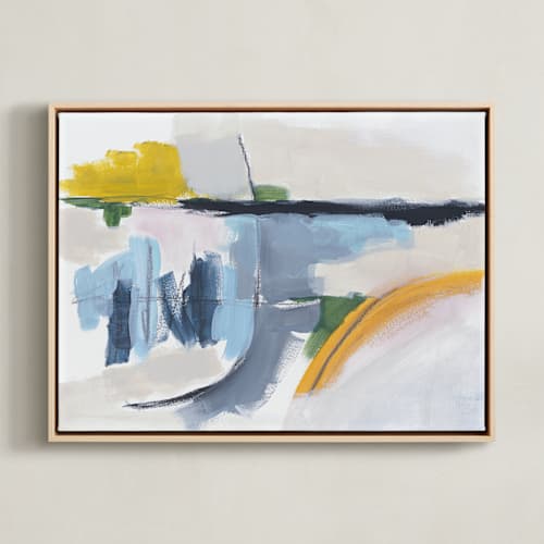 This is a steel blue art with standard by Karyn Denten called feeling the day 1