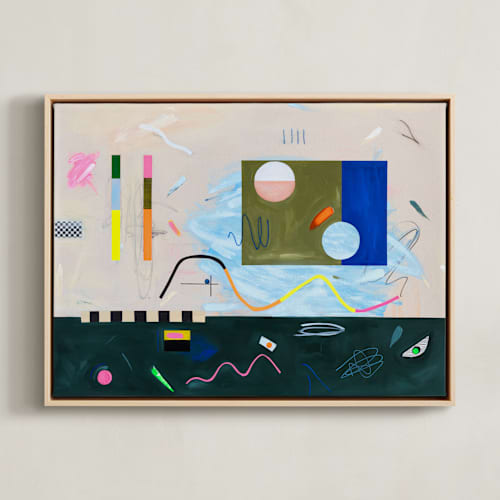 This is a cobalt art with standard by Keren Toledano called circle back to square one