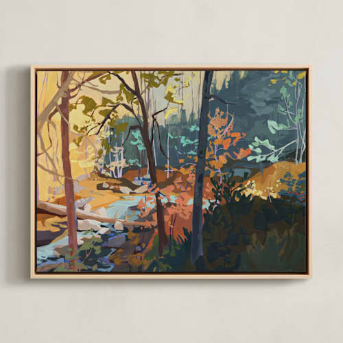 This is a blue pine art with standard by Jess Franks called the wildwood