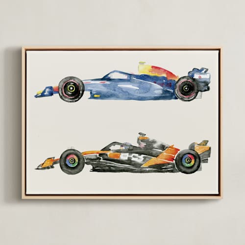 This is a beige art with standard by Jamie Peterson called fast and faster