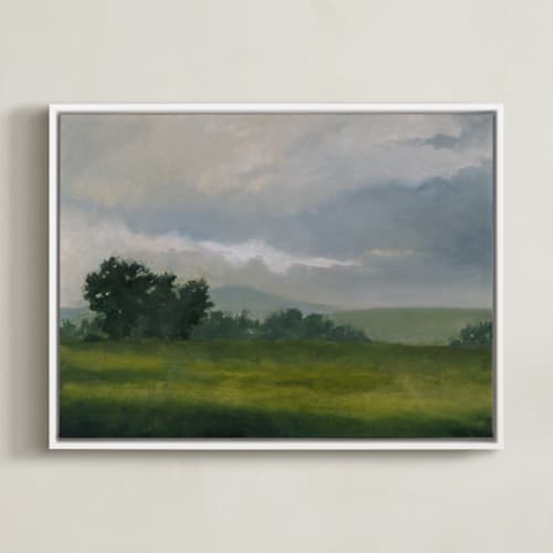This is a stormy green art with standard by Stephanie Goos Johnson called broken clouds