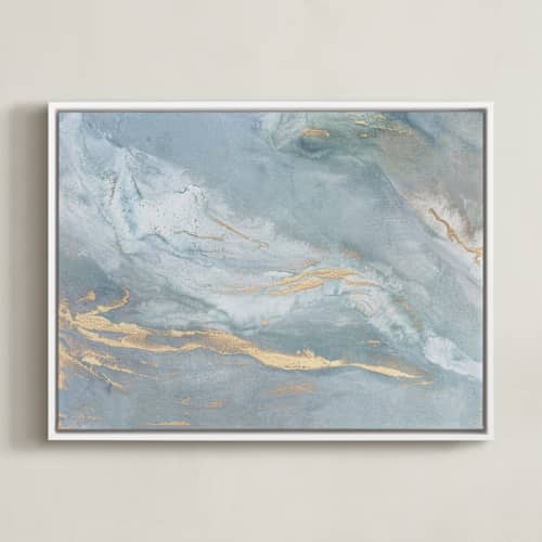 This is a sea blue art with standard by Julia Contacessi called blue sage