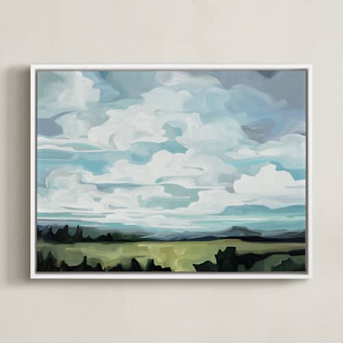 This is a grey blue art with standard by Susannah Bleasby called breezway