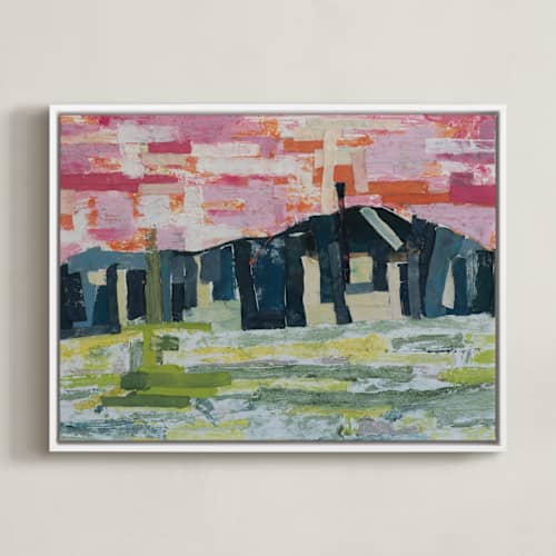 This is a sunset pink art with standard by Kristin John called view of our mountain