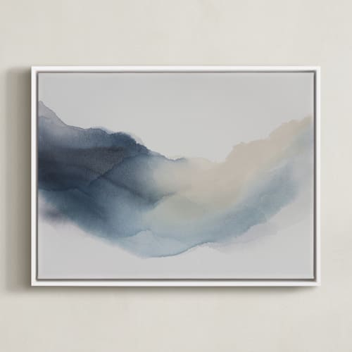 This is a indigo blue art with standard by Rebecca King called reflection in the river