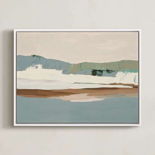 This is a slate gray blue art with standard by Caryn Owen called slate gray seascape
