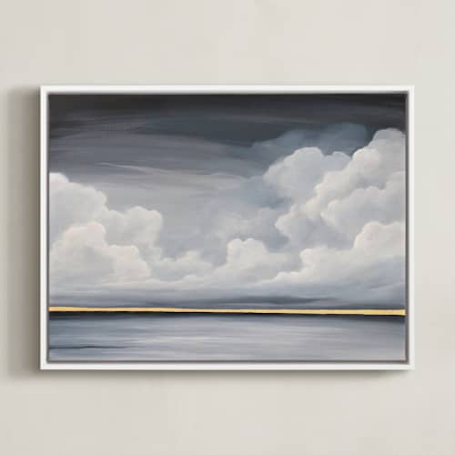 This is a slate grey art with standard by Mya Bessette called quiet comfort
