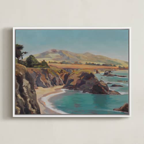 This is a pacific blue art with standard by Amanda Phelps called the wild sonoma coast