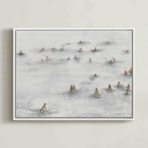 This is a beige blue art with standard by Lulaloo called on the beach