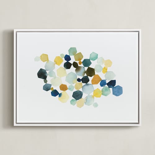 This is a yellow art with standard by Yao Cheng Design called hexagon cluster ii