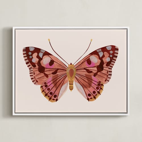 This is a peach sunset art with standard by Sarah Knight called paper wings