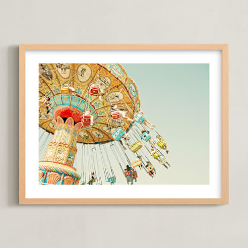 This is a mint green kids wall art with standard by Irene Suchocki called you spin me