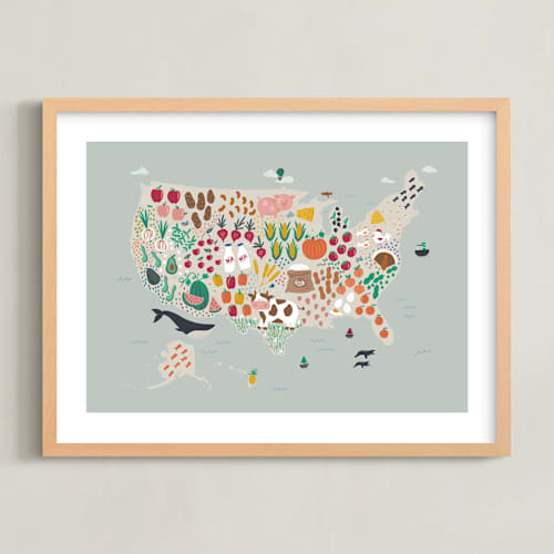 This is a robin's egg kids wall art with standard by Joanna Griffin called us agriculture