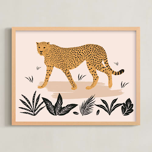 This is a sunset kids wall art with standard by Elly called the cheetah