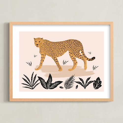 This is a sunset kids wall art with standard by Elly called the cheetah