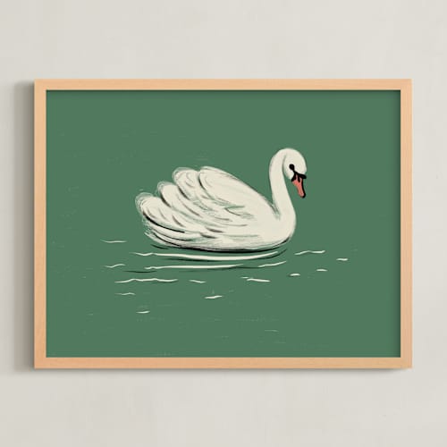 This is a moss kids wall art with standard by Ani Somi called white swan