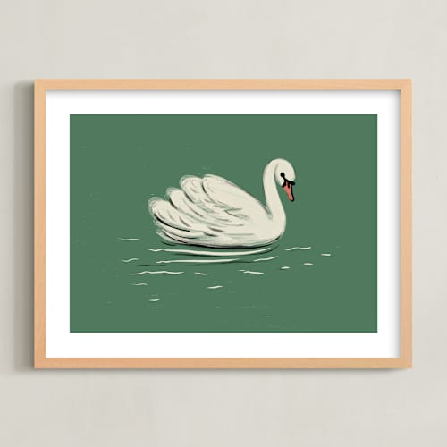 This is a moss kids wall art with standard by Ani Somi called white swan