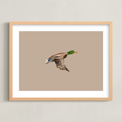 This is a neutral nursery wall art with standard by Anee Shah called mallards in flight 1
