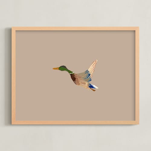 This is a neutral nursery wall art with standard by Anee Shah called mallards in flight 2