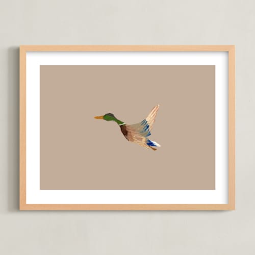 This is a neutral nursery wall art with standard by Anee Shah called mallards in flight 2