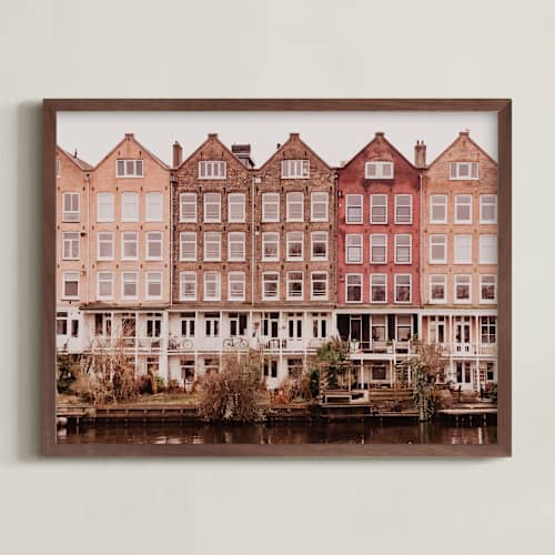 This is a taupe art with standard by Emanuela Carratoni called harmonious gables of amsterdam