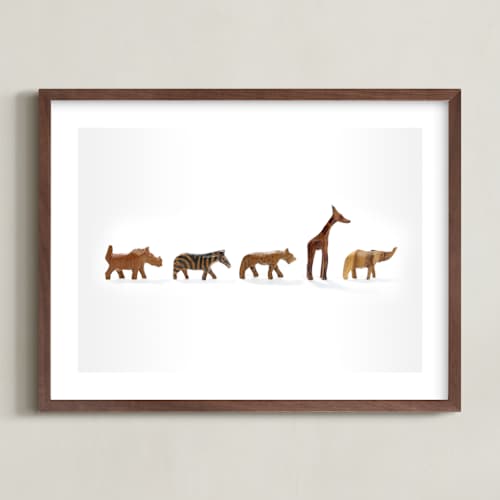 This is a wood art with standard by Katie Cooper Bussell called safari march