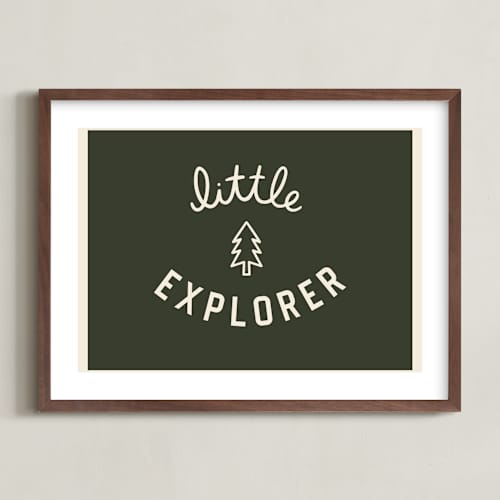 This is a pine green art with standard by Darby McGuire called little explorer flag