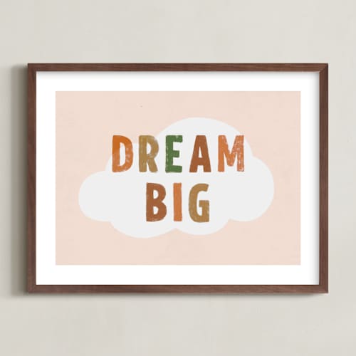 This is a sherbert nursery wall art with standard by Pixel and Hank called dream big