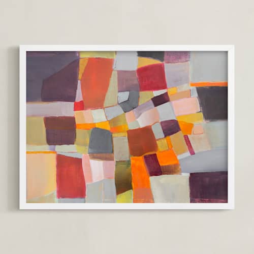 This is a warm earthtones art with standard by Jacquelyn Sloane Siklos called quilted journey