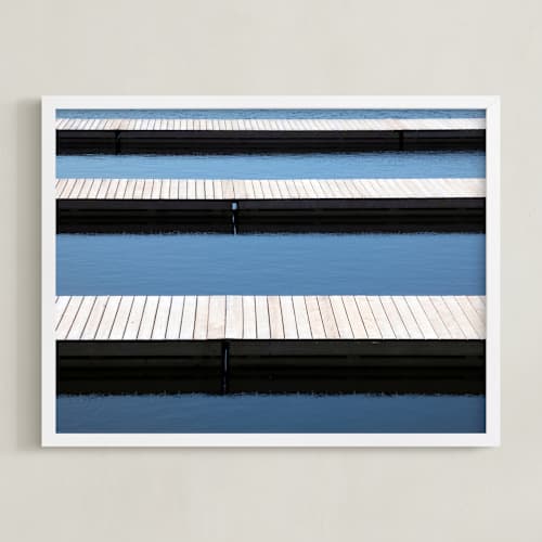 This is a ocean blue art with standard by Annie Seaton called dockside tranquility