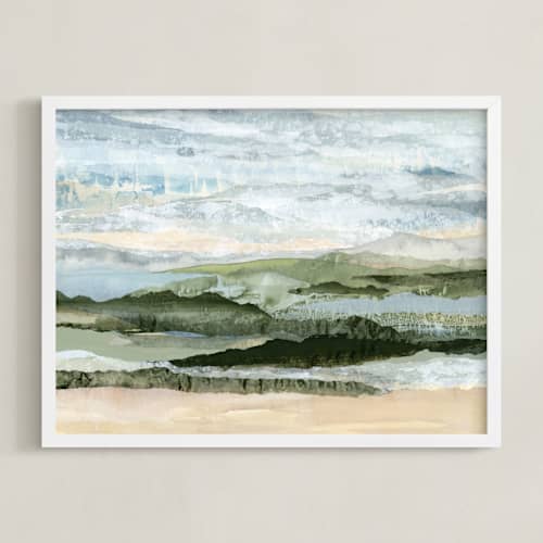 This is a sage green art with standard by Lara Eckerman called among the hedges