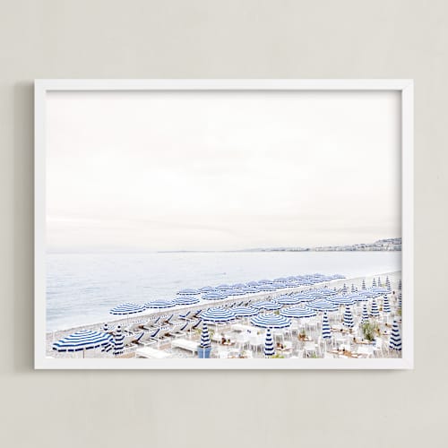 This is a coastal blue art with standard by Jamie Lollback called iconic french riviera