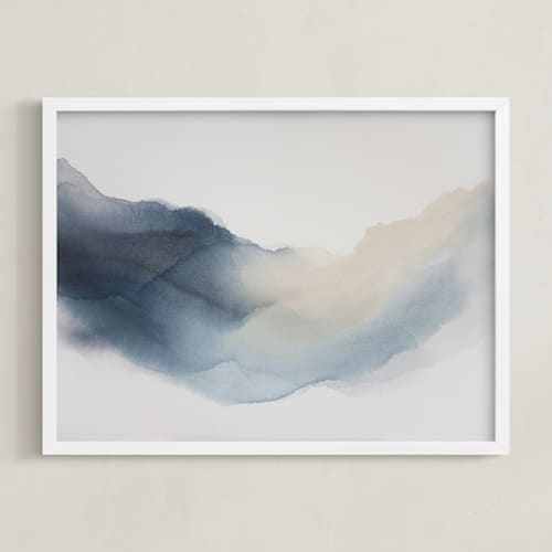 This is a indigo blue art with standard by Rebecca King called reflection in the river