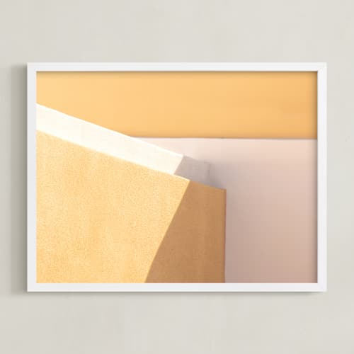This is a sunlight yellow art with standard by Lisa Sundin called city block tetris