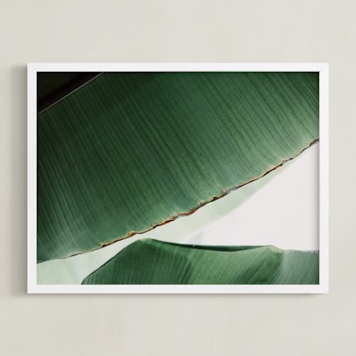 This is a deep ocean green art with standard by Alicia Abla called leaf & light 1