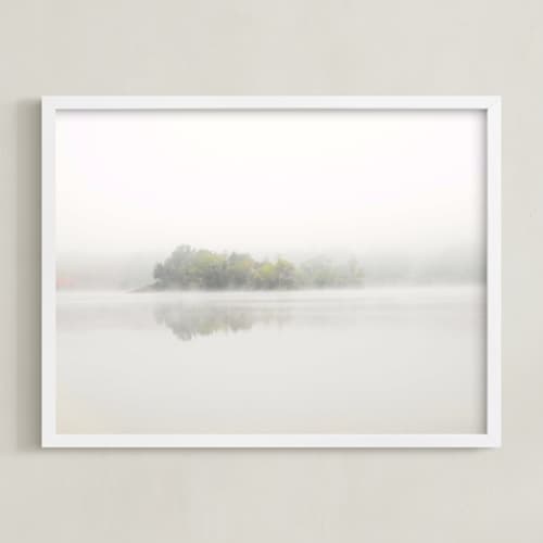 This is a mist white art with standard by S.L. Bird called the island