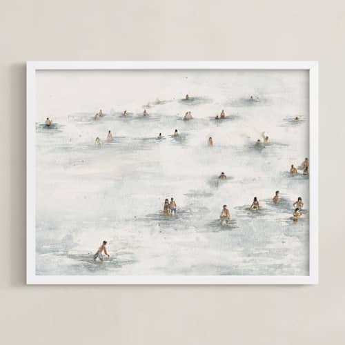 This is a beige blue art with standard by Lulaloo called on the beach