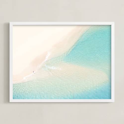 This is a aqua blue art with standard by Mike Sunu called a day at sea