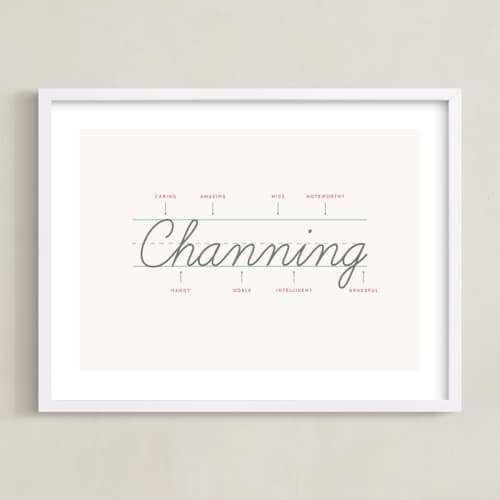 This is a ivory personalized art for kids with standard by Shari Margolin called anatomy of a name