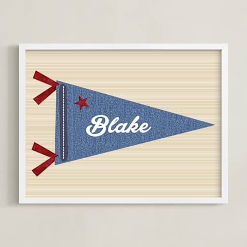 This is a denim personalized art for kids with standard by Pinky Diamond Studio called little slugger series 2